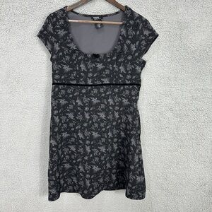 Hot Top Thorn & Fable‎ Black Fairy Print Mini Babydoll Dress Boho Womens Medium